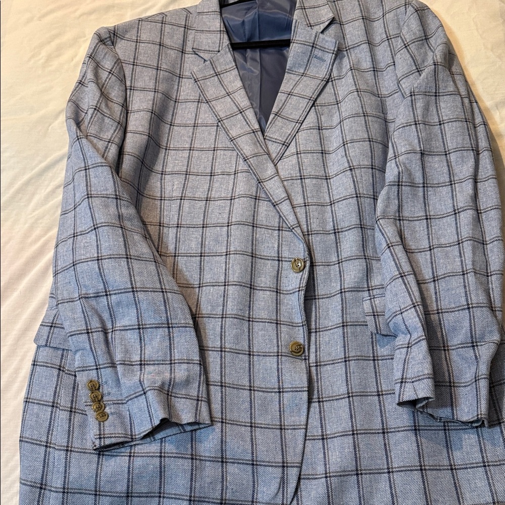 Stafford Blue Checkered Blazer